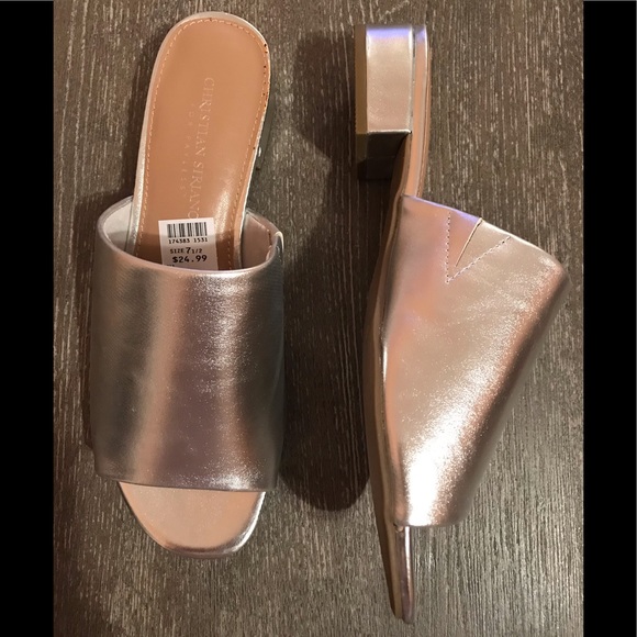 CHRISTIAN SIRIANO by Payless slides silver - Picture 1 of 7